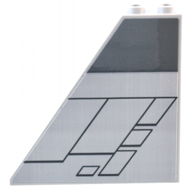 light bluish gray slope 55 6 x 1 x 5 with bottom stud holders with dark bluish gray wide stripe and diagonal panels pattern model right side sticker - set 75367