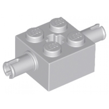 light bluish gray brick modified 2 x 2 with pins and axle hole