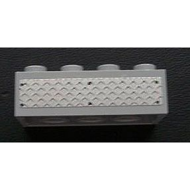 light bluish gray brick 2 x 4 with tread plate pattern sticker - set 3180