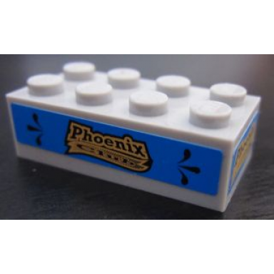 light bluish gray brick 2 x 4 with phoenix club pattern on three sides stickers - set 8147