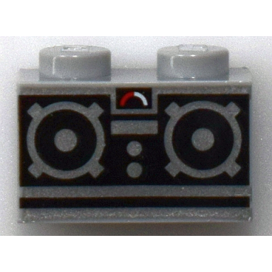 light bluish gray brick 1 x 2 with remote control pattern