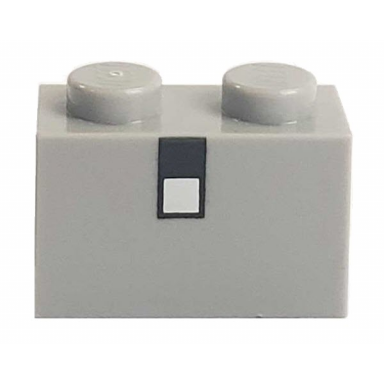 light bluish gray brick 1 x 2 with pixelated minecraft eye pattern