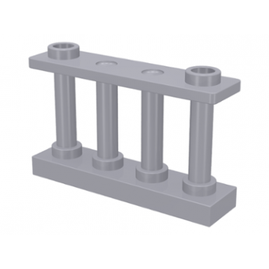 light bluish gray fence 1 x 4 x 2 spindled with 2 studs