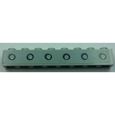 light bluish gray brick 1 x 8 with 6 portholes pattern sticker - set 4981