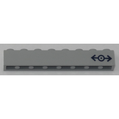 light bluish gray brick 1 x 8 with train logo dark blue pattern right sticker - set 60197