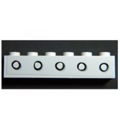 light bluish gray brick 1 x 6 with 5 portholes pattern sticker - set 4981