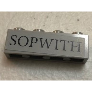 light bluish gray brick 1 x 4 with black sopwith pattern on both sides stickers - set 10226