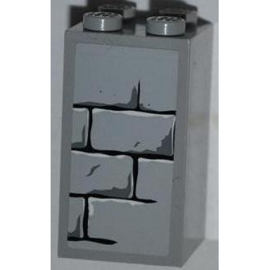 light bluish gray brick 2 x 2 x 3 with light bluish gray bricks pattern sticker - set 4183