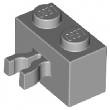 light bluish gray brick modified 1 x 2 with clip vertical grip undetermined type