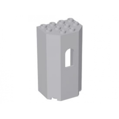 light bluish gray panel 3 x 4 x 6 turret wall with window