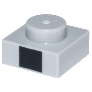 light bluish gray plate 1 x 1 with black square pattern