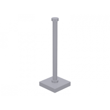 light bluish gray support 2 x 2 x 5 bar on tile base with solid stud and stop ring