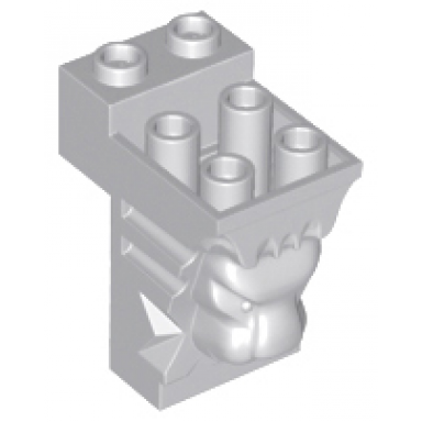 light bluish gray brick modified 2 x 3 x 3 with cutout and lion head - 6 hollow studs