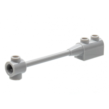 light bluish gray bar 1 x 8 with brick 1 x 2 curved top end axle holder inside small end