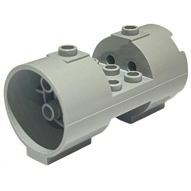 light bluish gray cylinder 3 x 6 x 2 2 3 horizontal - round connections between interior studs