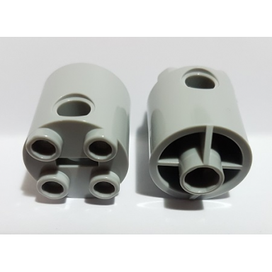 light bluish gray brick round 2 x 2 x 2 robot body - with bottom axle holder x shape orientation