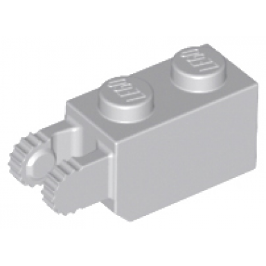light bluish gray hinge brick 1 x 2 locking with 2 fingers vertical end