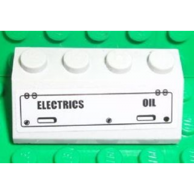 light bluish gray slope 45 2 x 4 with electrics and oil pattern sticker - set 7723