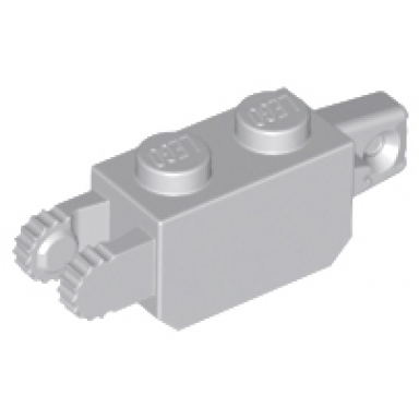 light bluish gray hinge brick 1 x 2 locking with 1 finger vertical end and 2 fingers vertical end