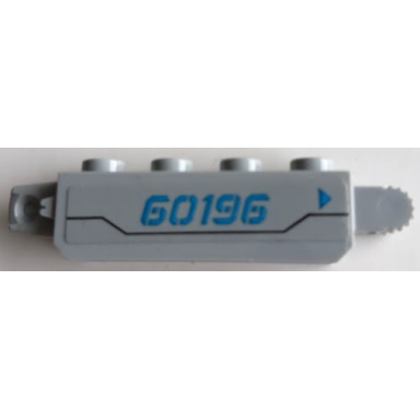 light bluish gray hinge brick 1 x 4 locking with dark azure 60196 triangle and black line pattern model left side sticker - set 60196