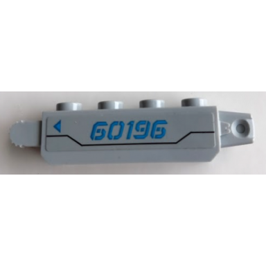light bluish gray hinge brick 1 x 4 locking with dark azure 60196 triangle and black line pattern model right side sticker - set 60196