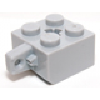 light bluish gray hinge brick 2 x 2 locking with 1 finger vertical and axle hole