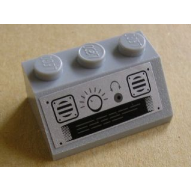 light bluish gray slope 45 2 x 3 with radio control and loudspeaker pattern sticker - set 8635