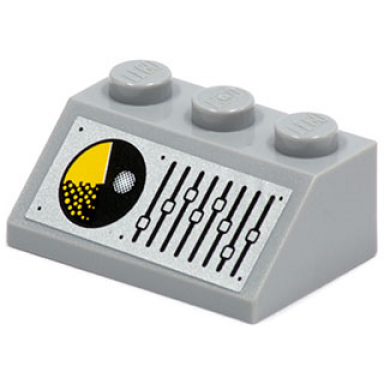 light bluish gray slope 45 2 x 3 with radar screen and equalizer pattern sticker - set 8635