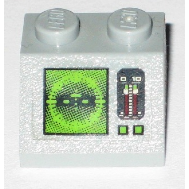light bluish gray slope 45 2 x 2 with horizon screen gauge and buttons pattern sticker - sets 7298 7477