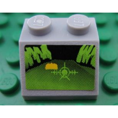 light bluish gray slope 45 2 x 2 with lime radar pattern sticker - set 8160