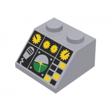 light bluish gray slope 45 2 x 2 with flight control pattern
