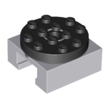 light bluish gray turntable 4 x 4 locking grooved base with black top 30516 30658