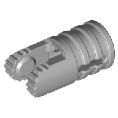 light bluish gray hinge cylinder 1 x 2 locking with 2 fingers and axle hole on ends with slots