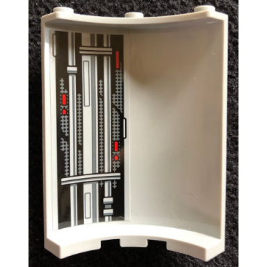 light bluish gray cylinder quarter 4 x 4 x 6 with panel pipes and red lights pattern 1 sticker - set 75291