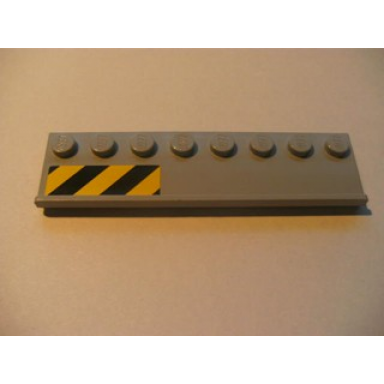 plate modified 2 x 8 with door rail with black and yellow danger stripes on left pattern sticker - set 7633