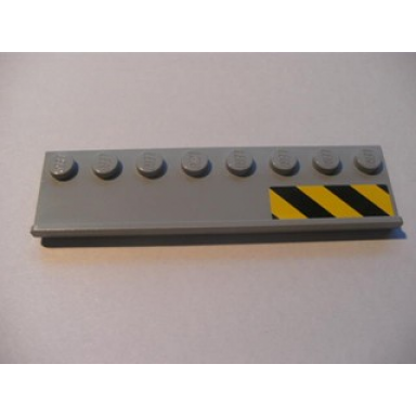 plate modified 2 x 8 with door rail with black and yellow danger stripes on right pattern sticker - set 7633