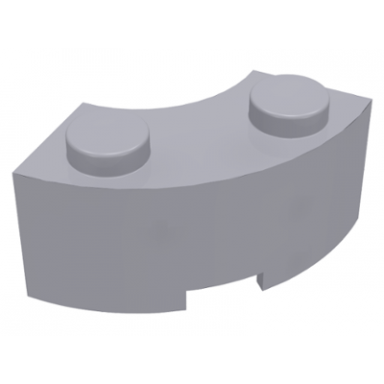 light bluish gray brick round corner 2 x 2 macaroni with stud notch