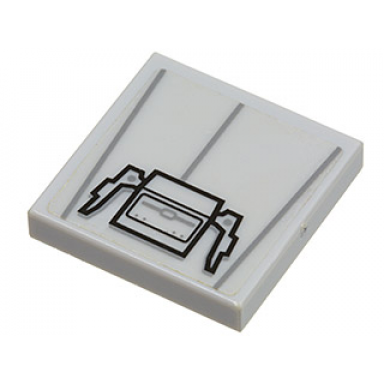 light bluish gray tile 2 x 2 with star wars tie hatch handles pattern sticker - set 8017