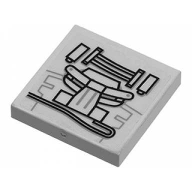 light bluish gray tile 2 x 2 with star wars tie circuitry pattern sticker - set 8017