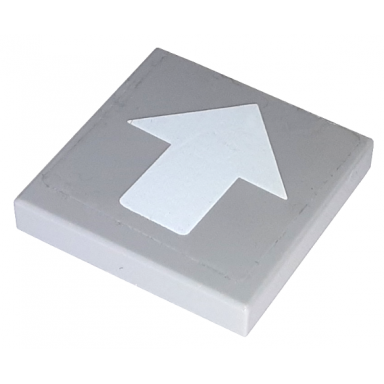 light bluish gray tile 2 x 2 with arrow wide white pattern sticker - set 7993