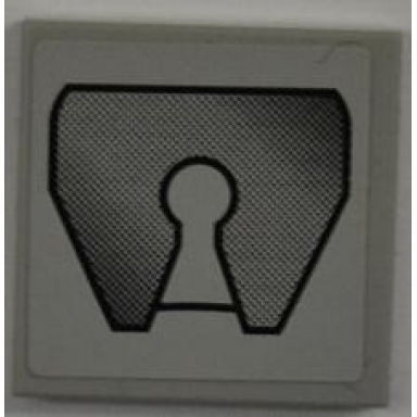 light bluish gray tile 2 x 2 with truck fifth-wheel coupling pattern sticker - set 8199