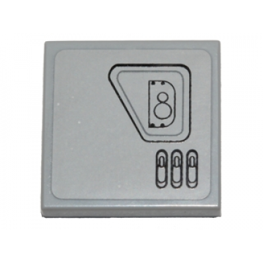 light bluish gray tile 2 x 2 with sw first order snowspeeder hull plates pattern 2 model left side sticker - set 75100