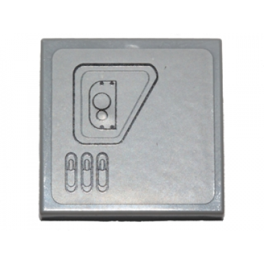 light bluish gray tile 2 x 2 with sw first order snowspeeder hull plates pattern 2 model right side sticker - set 75100