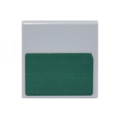 light bluish gray tile 2 x 2 with dark green rectangle pattern sticker - set 8097