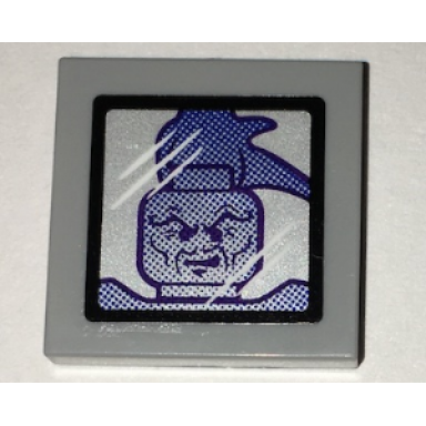 light bluish gray tile 2 x 2 with nadakhan minifigure image in mirror pattern sticker - set 70594