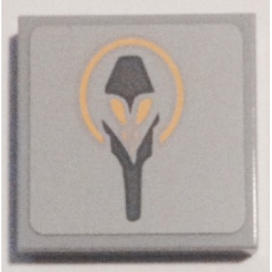 light bluish gray tile 2 x 2 with the ghost insignia pattern sticker - set 75053