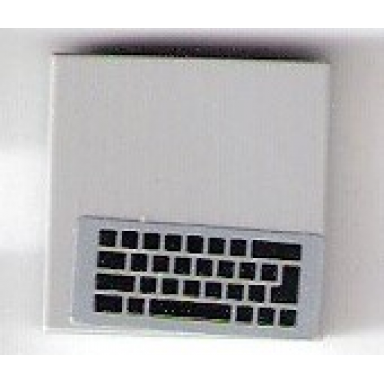 light bluish gray tile 2 x 2 with black keyboard pattern sticker - set 75876