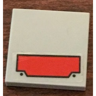 light bluish gray tile 2 x 2 with red pyramid shape pattern sticker - set 76127