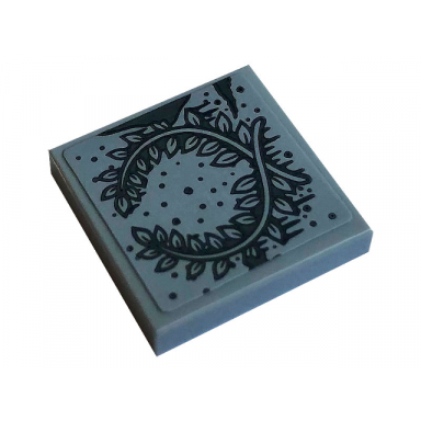 light bluish gray tile 2 x 2 with laurel wreath pattern sticker - set 70420