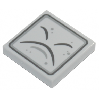 light bluish gray tile 2 x 2 with dark bluish gray closed eyes sad mouth and border light bluish gray chin dimple and dots pattern super mario thwimp face